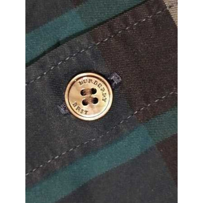 Burberry - Camicia glam da uomo in cotone check blu - Italianfashionglam