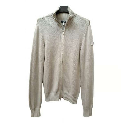 Armani Jeans - Cardigan da uomo in cotone grigio chiaro - Italianfashionglam