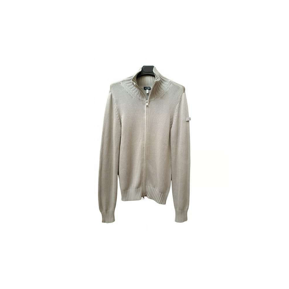 Armani Jeans - Cardigan da uomo in cotone grigio chiaro - Italianfashionglam Armani Jeans - Cardigan da uomo in cotone grigio chiaro - Italianfashionglam