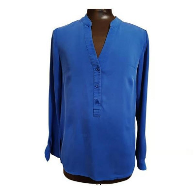 Michael Kors Blusa in pura seta color blu elettrico Tessuto Pura
