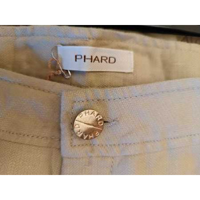 Phard - Pantalone da donna a zampa in lino color beige - Italianfashionglam