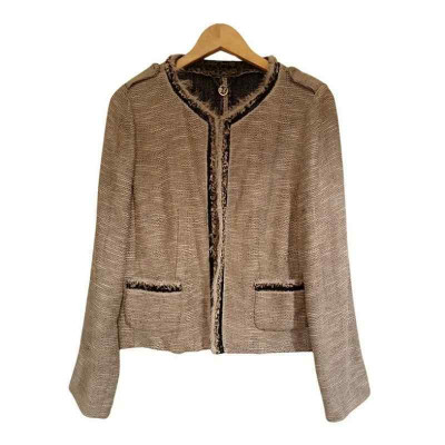 Marella - Giacca corta da donna in cotone e seta beige - Italianfashionglam