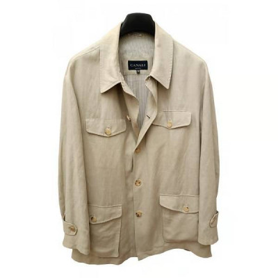 Canali - Giacca sahariana da uomo in lino colore beige - Italianfashionglam