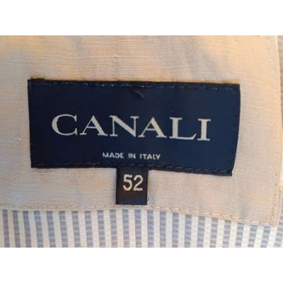 Canali - Giacca sahariana da uomo in lino colore beige - Italianfashionglam