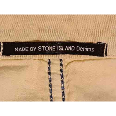 Stone Island - Pantalone da uomo in cotone color beige - Italianfashionglam