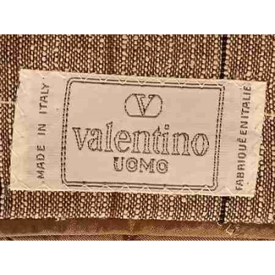 Valentino - Giacca da uomo in puro lino beige a quadri - Italianfashionglam