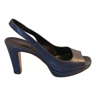 Gianvito Rossi - Sandali décolleté open toe in pelle blu - Italianfashionglam