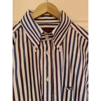Etro - Camicia uomo in cotone a righe blu grigio bianco - Italianfashionglam