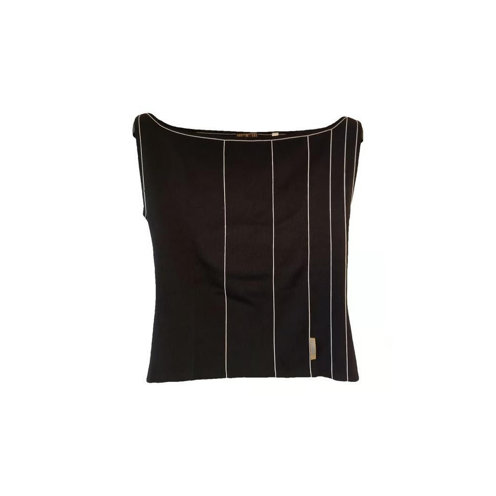 Fendi - Top glamour in tessuto pura di viscosa color nero - Italianfashionglam Fendi - Top glamour in tessuto pura di viscosa color nero - Italianfashionglam
