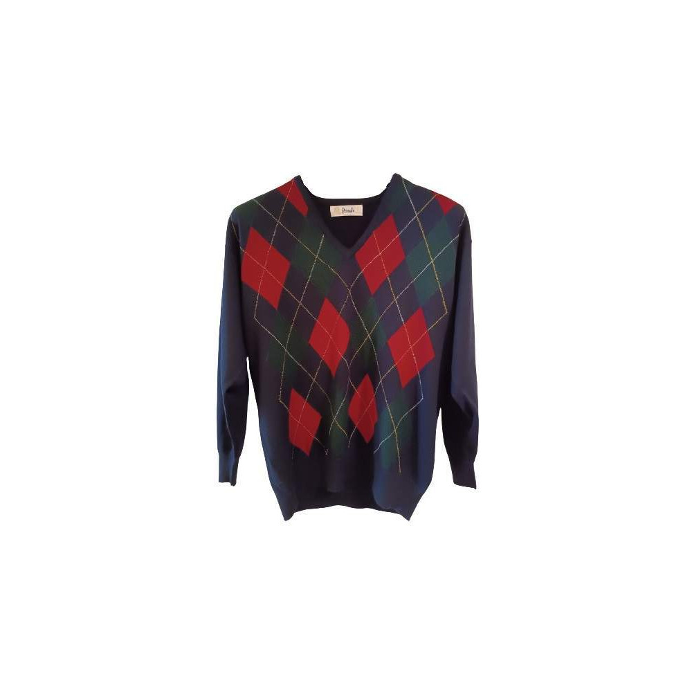 Pringle of Scotland - Pullover da uomo in lana blu scuro - Italianfashionglam Pringle of Scotland - Pullover da uomo in lana blu scuro - Italianfashionglam