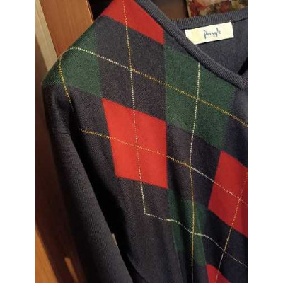 Pringle of Scotland - Pullover da uomo in lana blu scuro - Italianfashionglam