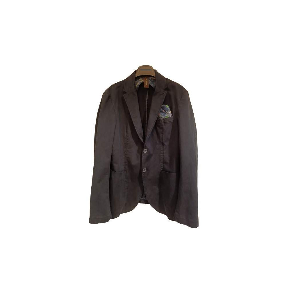 Maison Brave - Giacca glam uomo in tessuto di cotone blu - Italianfashionglam Maison Brave - Giacca glam uomo in tessuto di cotone blu - Italianfashionglam