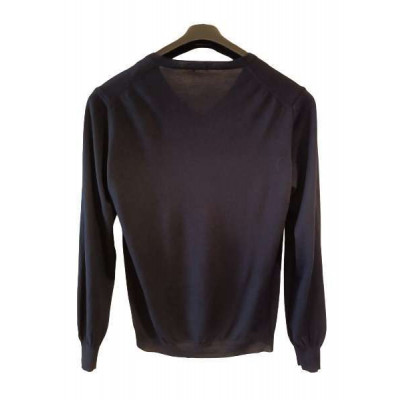 Malo - Pullover uomo in pura lana fine color blue navy - Italianfashionglam