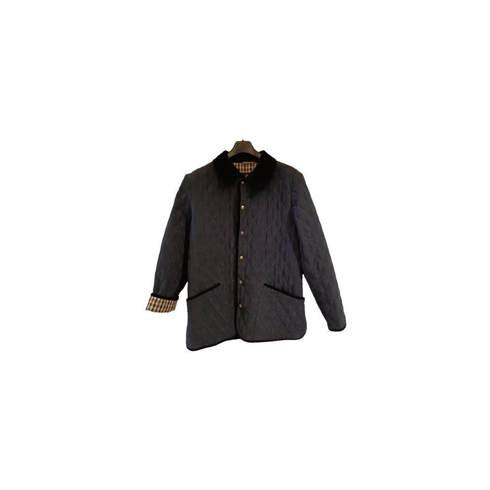 Aquascutum - Giaccone da uomo trapuntato in seta blu - Italianfashionglam Aquascutum - Giaccone da uomo trapuntato in seta blu - Italianfashionglam
