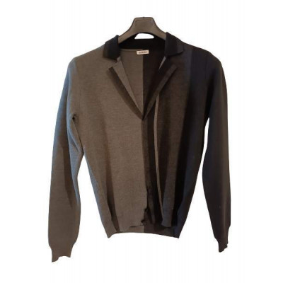 Bikkembergs - Cardigan glam uomo in lana merino grigio - Italianfashionglam