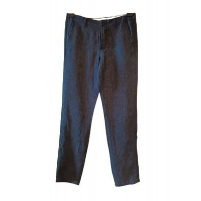 Max Mara - Pantalone glamour donna in puro lino blu - Italianfashionglam