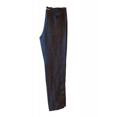 Max Mara - Pantalone glamour donna in puro lino blu - Italianfashionglam