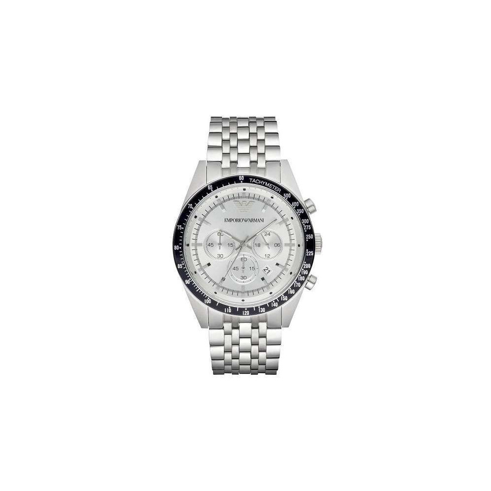 Emporio Armani AR6073 - Cronografo da uomo al quarzo in acciaio argentato - Italianfashionglam Emporio Armani AR6073 - Cronografo da uomo al quarzo in acciaio argentato - Italianfashionglam