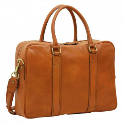 Cartella in vera pelle di vitello color marrone coloniale. Italianfashionglam