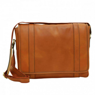 Borsa a tracolla messenger da uomo in pelle coloniale. Italianfashionglam