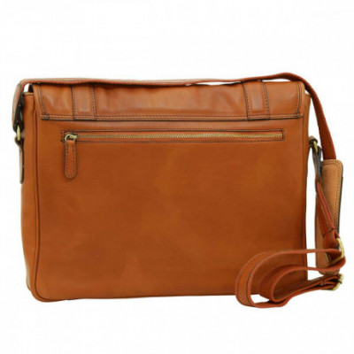 Borsa a tracolla messenger da uomo in pelle coloniale. Italianfashionglam