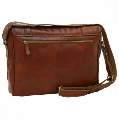 Borsa a tracolla messenger da uomo in pelle marrone. Italianfashionglam