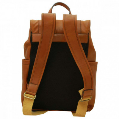 Zaino glamour unisex porta latop in pelle di vitello miele. Italianfashionglam