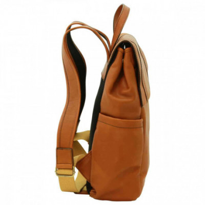 Zaino glamour unisex porta latop in pelle di vitello miele. Italianfashionglam