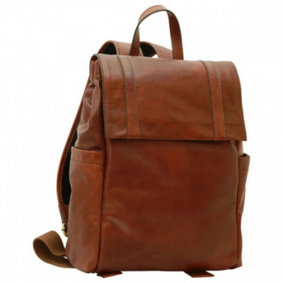 Zaino glam unisex porta latop in pelle di vitello marrone. Italianfashionglam