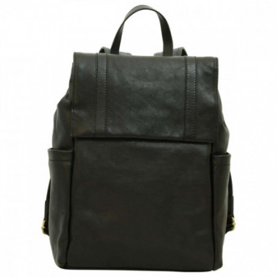 Zaino glamour unisex porta latop in pelle di vitello nero. Italianfashionglam