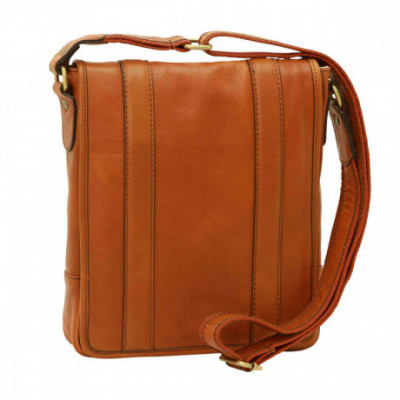 Borsa a tracolla messenger da uomo in vera pelle golden - Italianfashionglam