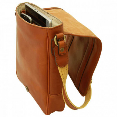 Borsa a tracolla messenger da uomo in vera pelle golden - Italianfashionglam