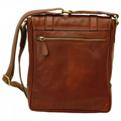 Borsa a tracolla messenger uomo in vera pelle marrone - Italianfashionglam