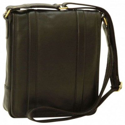 Borsa a tracolla messenger da uomo in vera pelle nera. Italianfashionglam