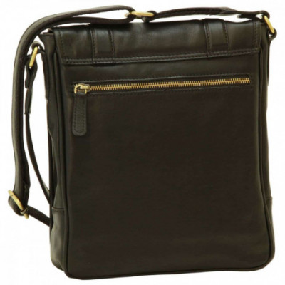 Borsa a tracolla messenger da uomo in vera pelle nera. Italianfashionglam