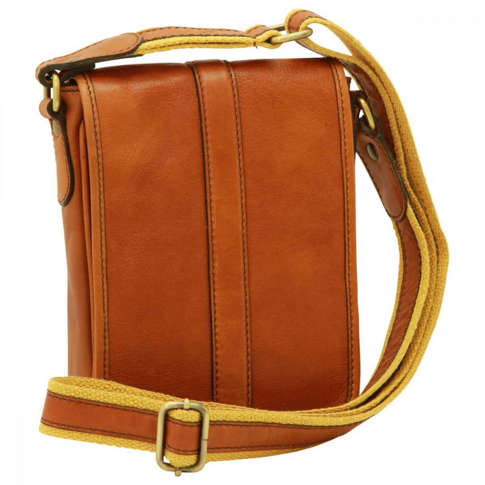 Borsa a tracolla messenger da uomo in vera pelle miele - Italianfashionglam Borsa a tracolla messenger da uomo in vera pelle miele - Italianfashionglam