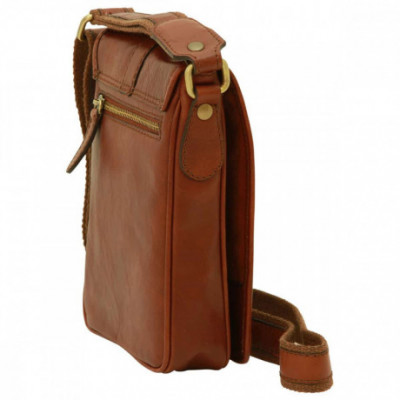 Borsa a tracolla messenger marrone uomo in vera pelle - Italianfashionglam