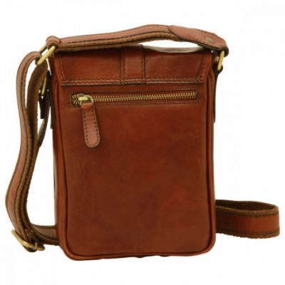 Borsa a tracolla messenger marrone uomo in vera pelle - Italianfashionglam