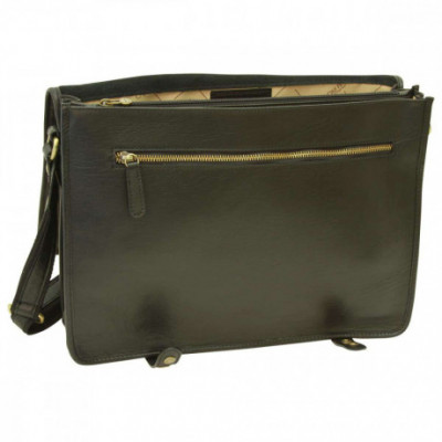 Borsa unisex a tracolla messenger in pelle morbida nera. Italianfashionglam