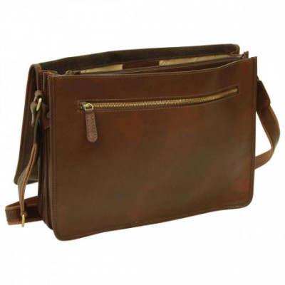 Borsa unisex a tracolla messenger in pelle testa di moro. Italianfashionglam