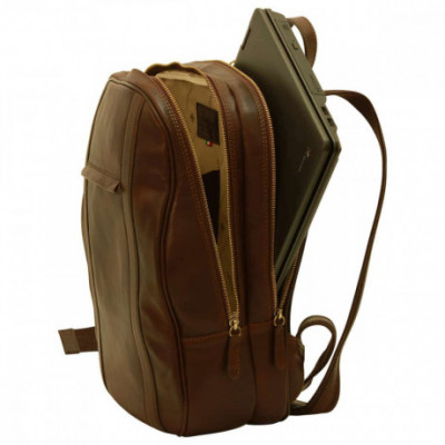 Zaino unisex porta latop in pelle di vitello testa di moro. Italianfashionglam
