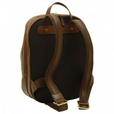 Zaino unisex porta latop in pelle di vitello testa di moro. Italianfashionglam
