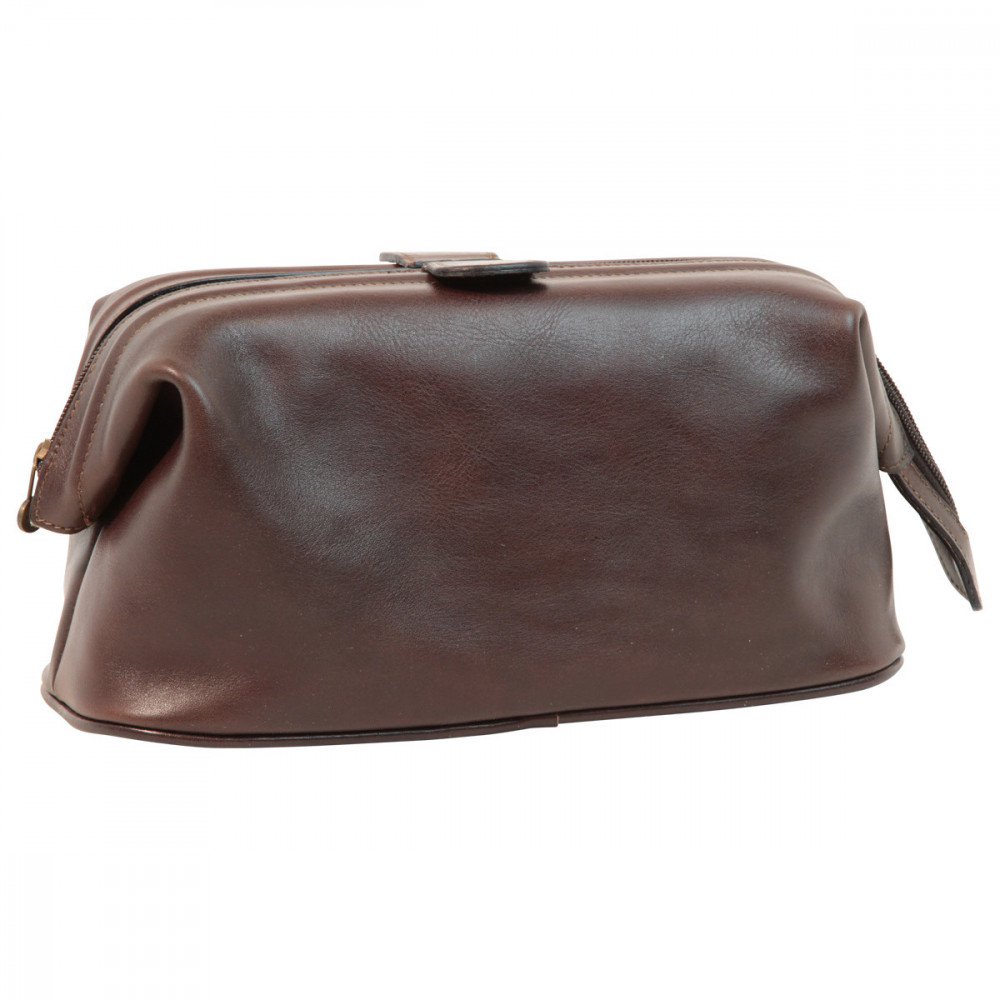 Beauty case vera pelle primo fiore con zip marrone scuro - Italianfashionglam Beauty case vera pelle primo fiore con zip marrone scuro - Italianfashionglam