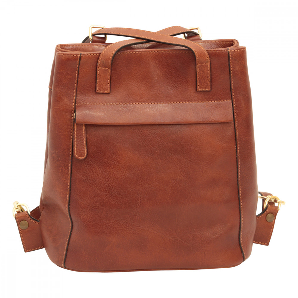 Zaino borsa a tracolla unisex in pelle di vitello marrone. Italianfashionglam Zaino borsa a tracolla unisex in pelle di vitello marrone. Italianfashionglam