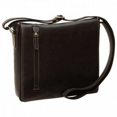 Borsa tracolla messenger da uomo in pelle morbida nera. Italianfashionglam