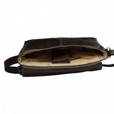 Borsa tracolla messenger da uomo in pelle morbida nera. Italianfashionglam