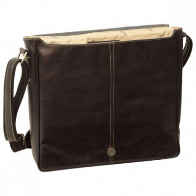 Borsa tracolla messenger da uomo in pelle morbida nera. Italianfashionglam