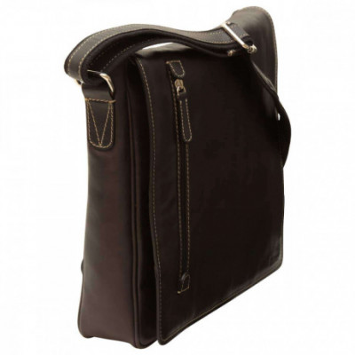 Borsa tracolla messenger da uomo in pelle morbida nera. Italianfashionglam