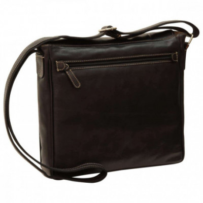 Borsa tracolla messenger da uomo in pelle morbida nera. Italianfashionglam