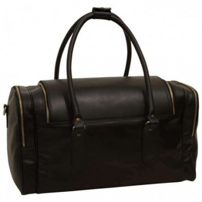 Borsa da viaggio in vera pelle primo fiore di colore nero. Italianfashionglam